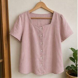 Blush Tie Neck Blouse